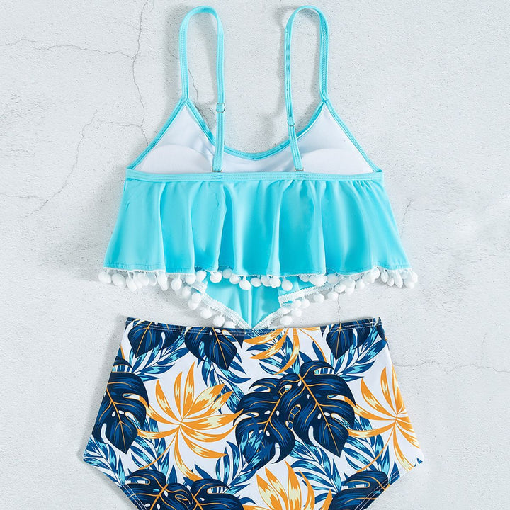 Damen Bikiniset mit verspieltem Volant und hochgeschnittenen Hosen Echo Archiv