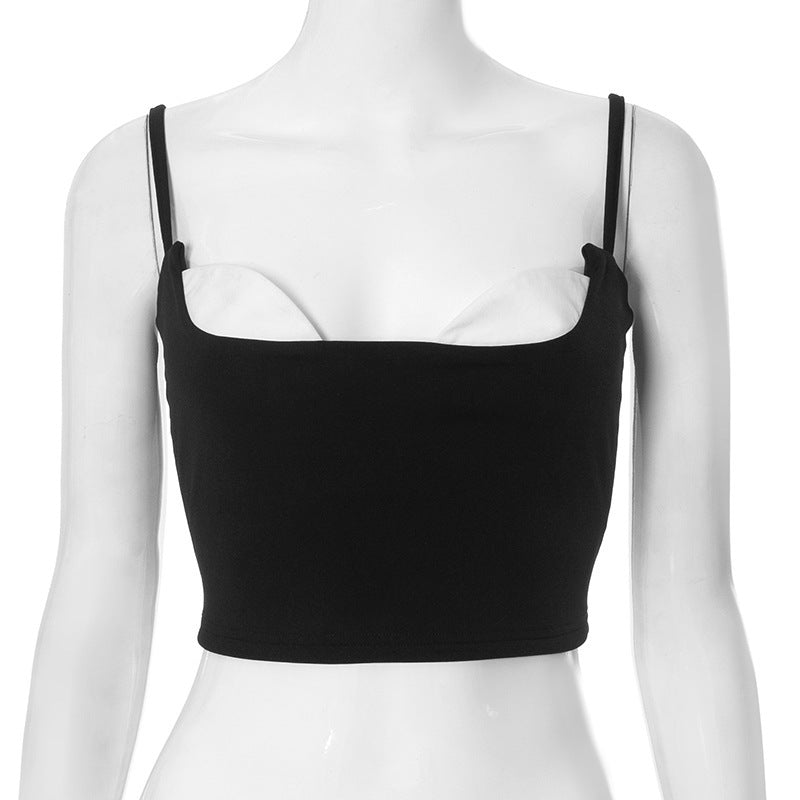 Damen Crop-Top mit verstellbaren Spaghettiträgern und innovativem Ausschnitt Echo Archiv
