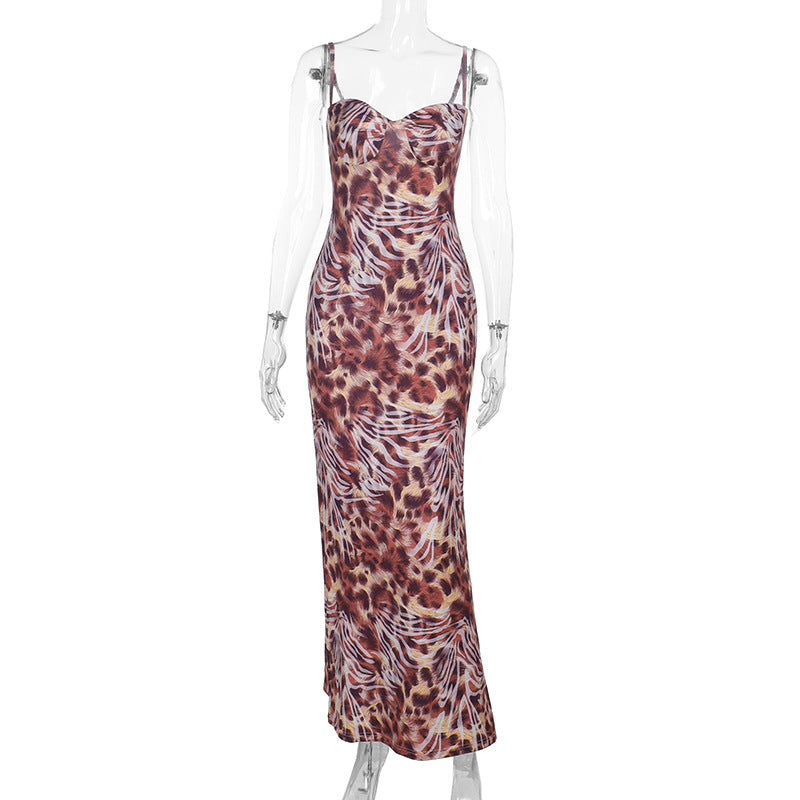 Damen Maxikleid mit elegantem Tiermuster Echo Archiv