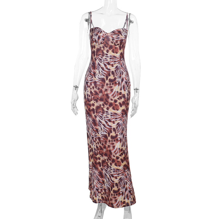 Damen Maxikleid mit elegantem Tiermuster Echo Archiv