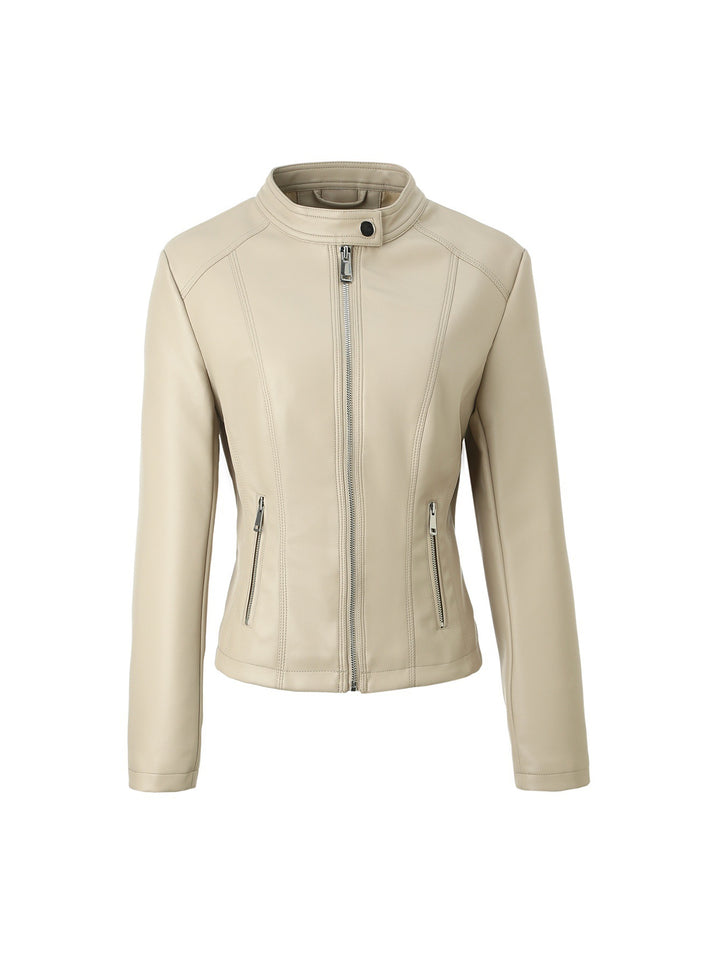 Damen Strukturierte Kunstlederjacke Echo Archiv