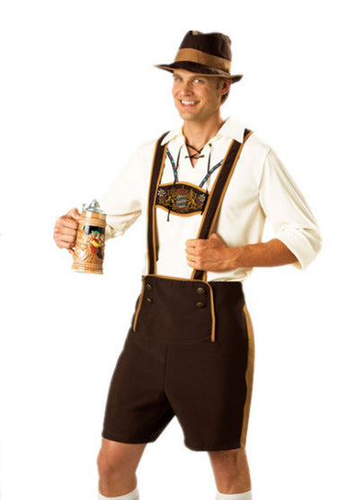 Herren nan traditionelles Kindertrachten-Set mit Kniebundhose, dekorativen Hosenträgern und Filzhut Echo Archiv