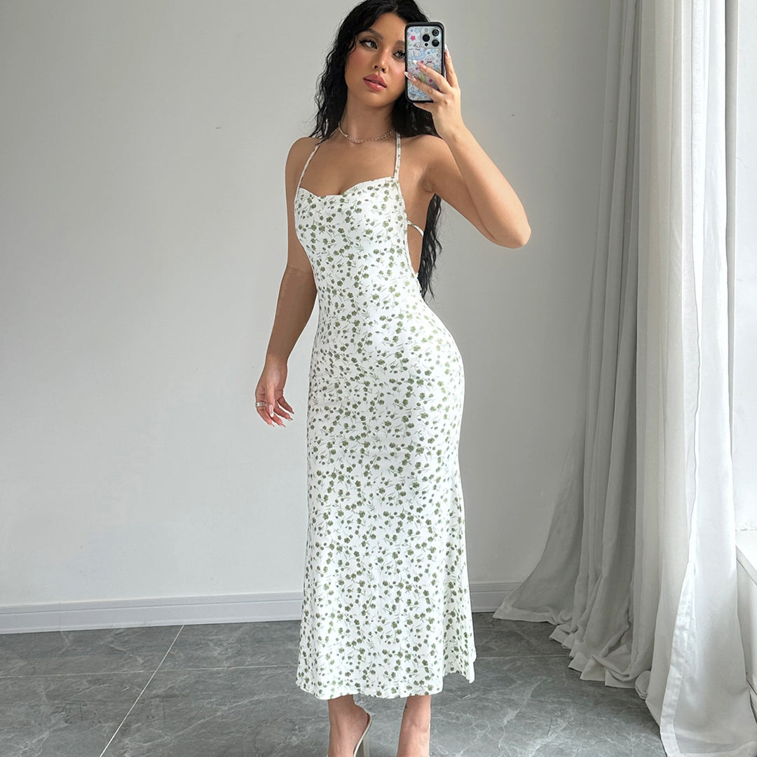 Damen Maxikleid mit eleganter Schnürung und floralem Muster Echo Archiv