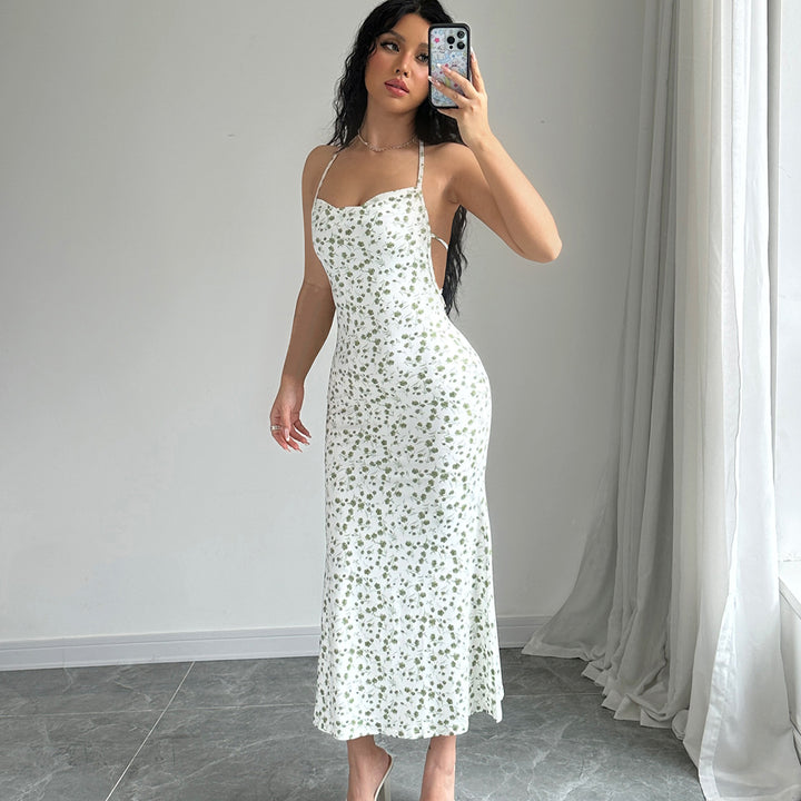Damen Maxikleid mit eleganter Schnürung und floralem Muster Echo Archiv