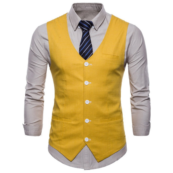 Herren elegante Anzugweste mit praktischen Taschen und detailliertem Design Echoarchiv