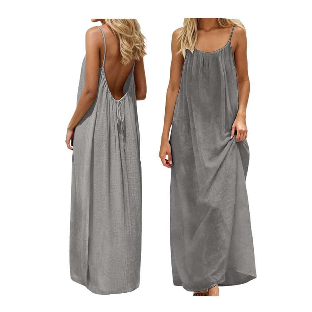 Damen Maxikleid mit tiefem Rücken Echoarchiv