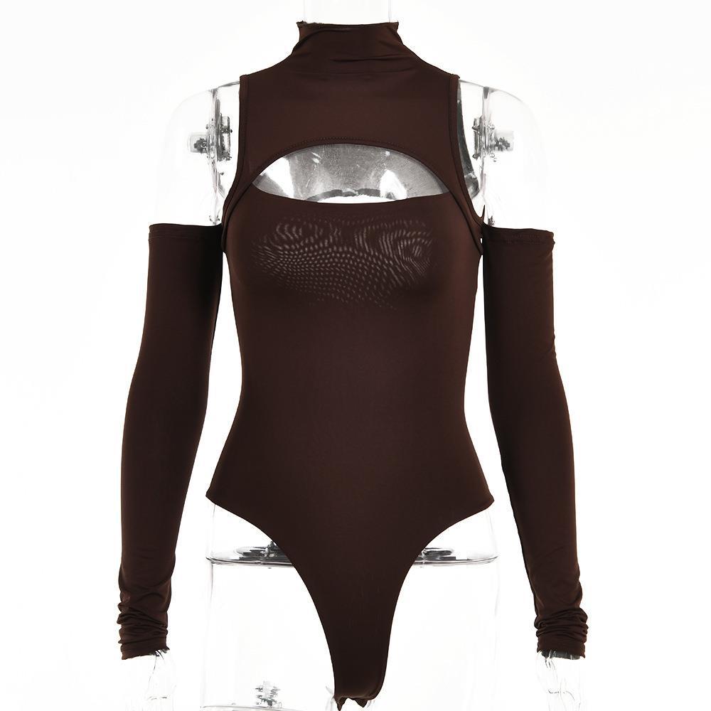 Damen Eleganter Bodysuit mit raffiniertem Ausschnitt und langen Ärmeln Echo Archiv