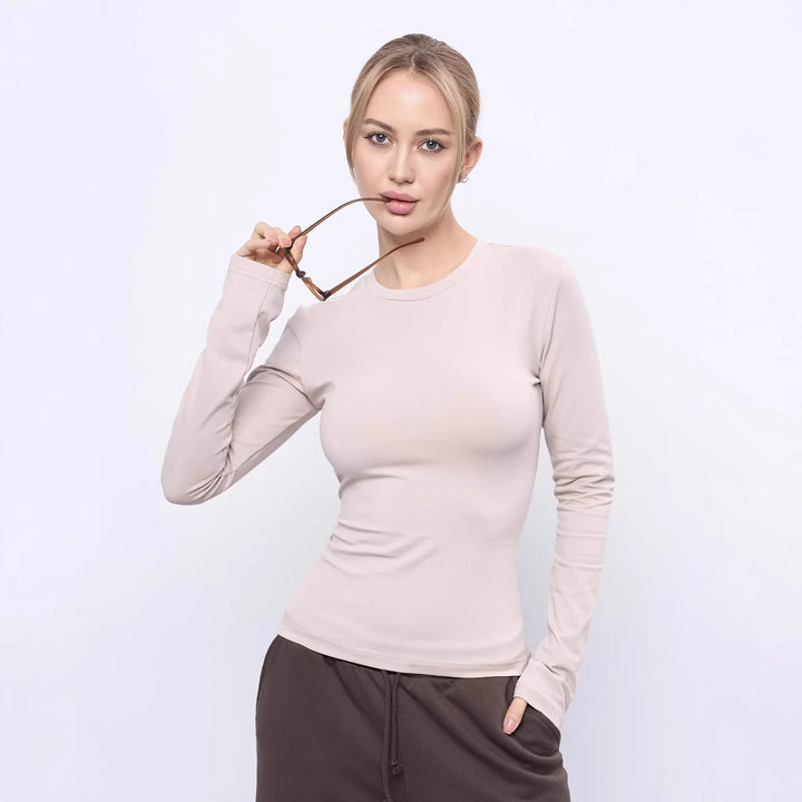 Damen Enganliegendes Langarmshirt Echo Archiv