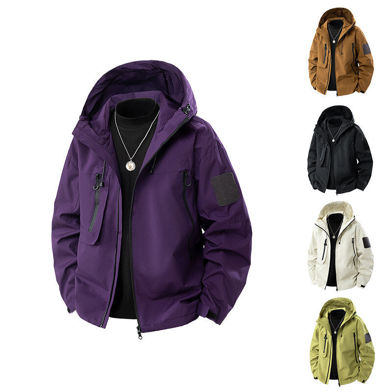 Herren wasserfeste Multifunktionsjacke mit Kapuze und praktischen Taschen Echoarchiv