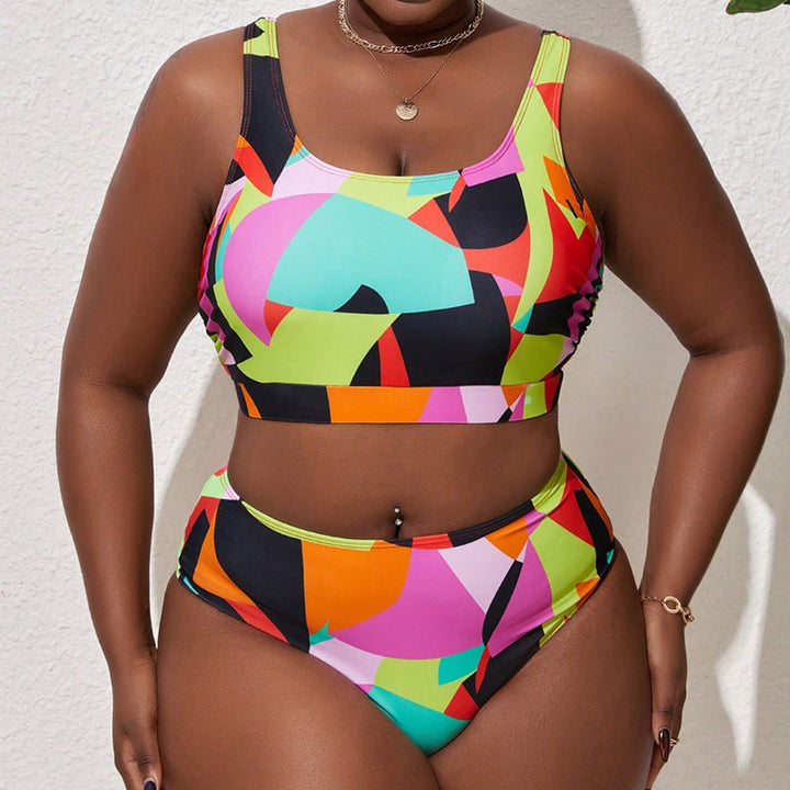 Damen Zweiteiliges Bikini-Set mit modernem geometrischen Muster Echo Archiv