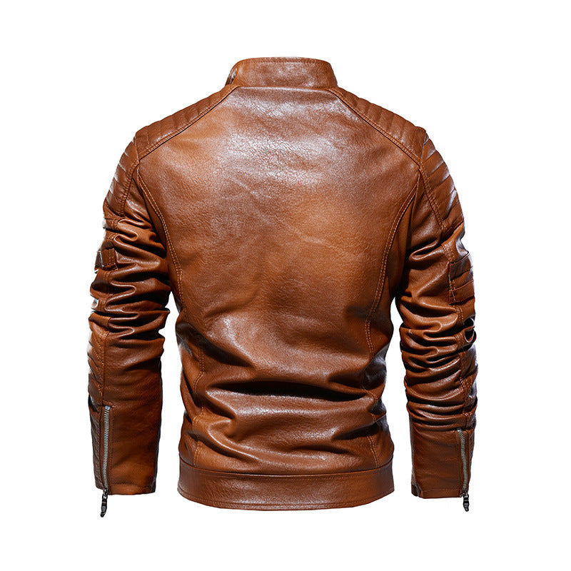 Herren Lederjacke mit mehrfachen Taschen Echo Archiv