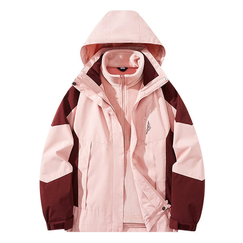 Herren Wasserabweisende zweilagige Trekkingjacke mit abnehmbarer Fleece-Innenjacke und Kapuze Echo Archiv