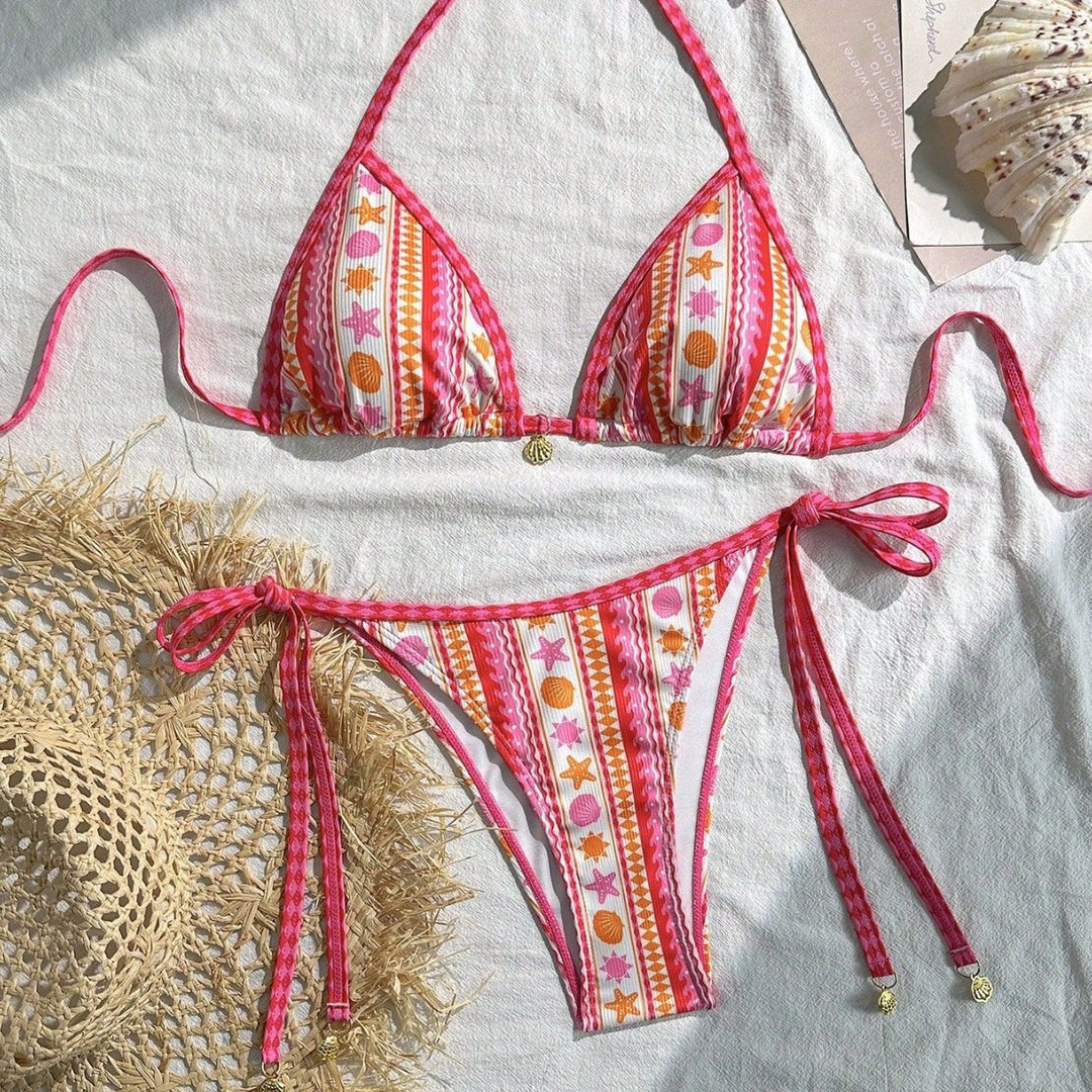 Damen Triangel-Bikini mit buntem Muster Echo Archiv