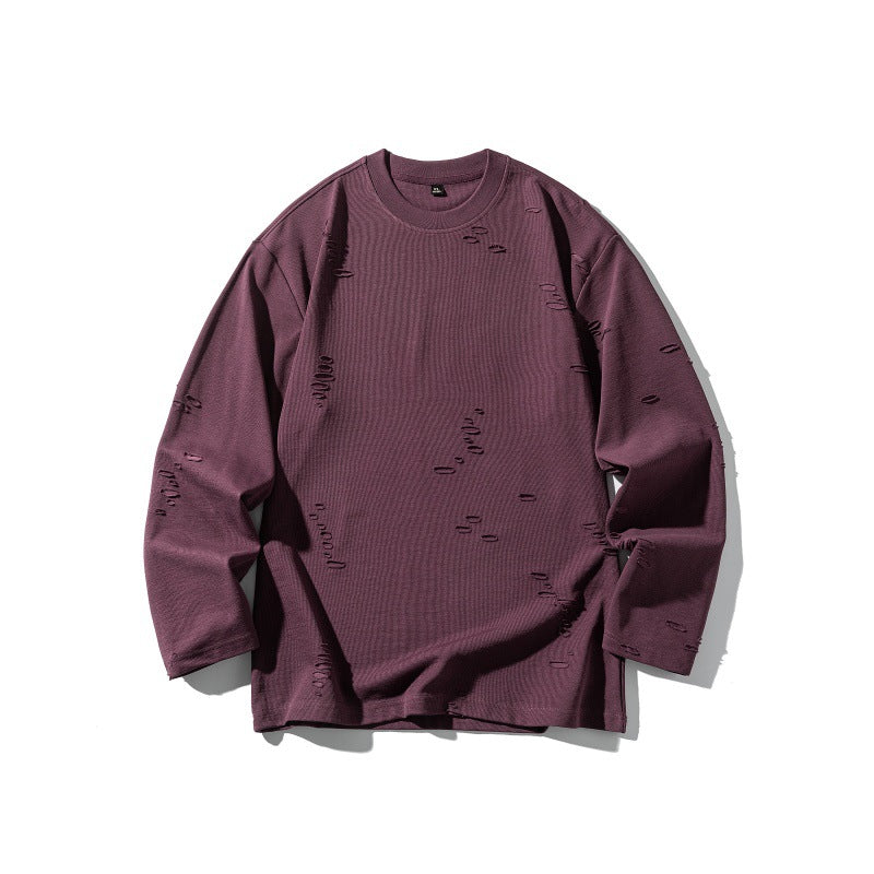 Unisex Oversize-Sweatshirt aus schwerer Baumwollmischung mit Distressed‑Effekt und feiner Waffelstruktur Echoarchiv