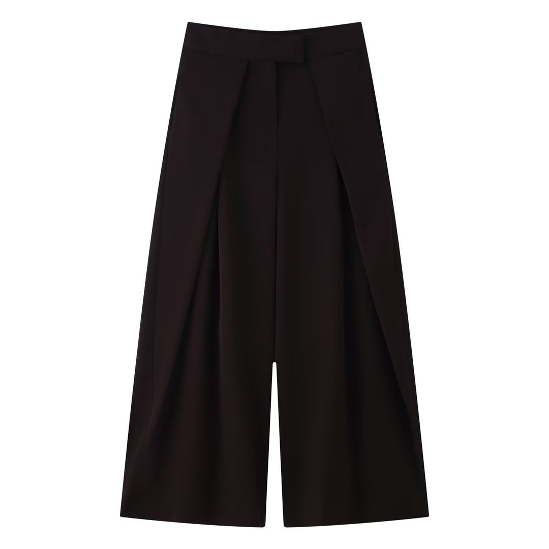 Damen weit geschnittene Culotte-Hose mit eleganten Falten und hohem Bund Echo Archiv