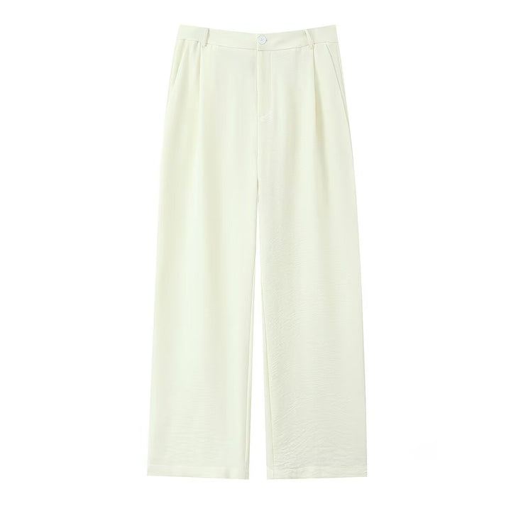 Damen Weite, hochtaillierte Stoffhose mit Bundfalten und Seitentaschen Echo Archiv