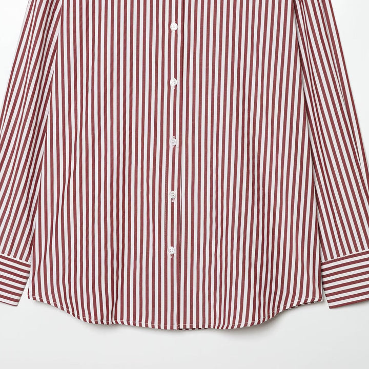Damen Oversize Streifen‑Hemdbluse mit überschnittener Schulter und verlängertem Saum Echo Archiv