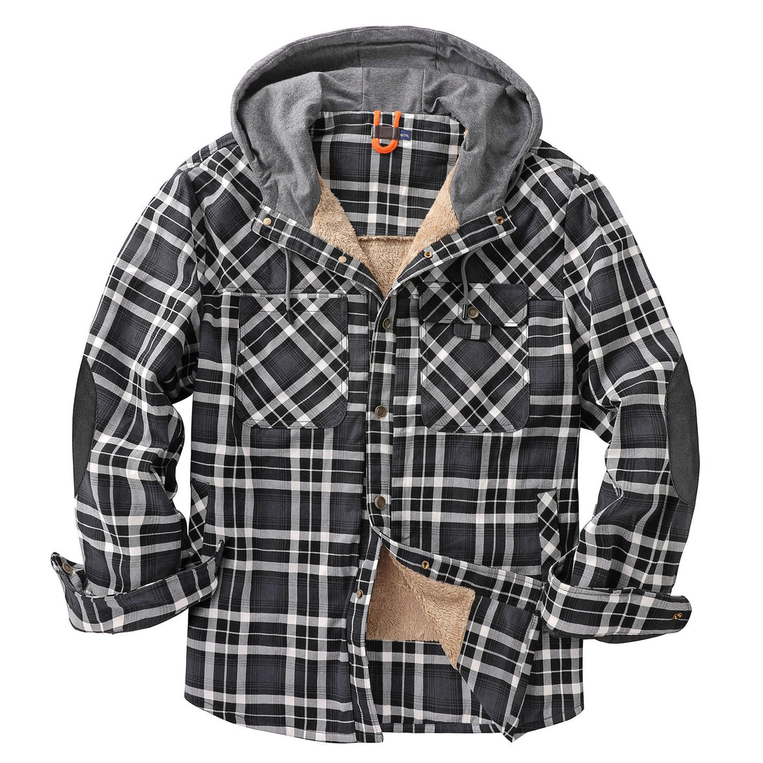 Herren Flanelljacke mit Kapuze und weichem Futter Echoarchiv