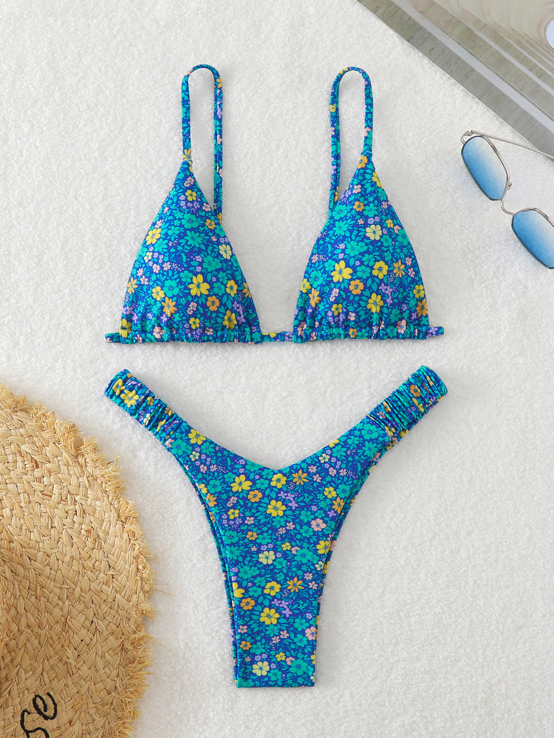 Damen Triangel-Bikini mit floralen Mustern Echo Archiv