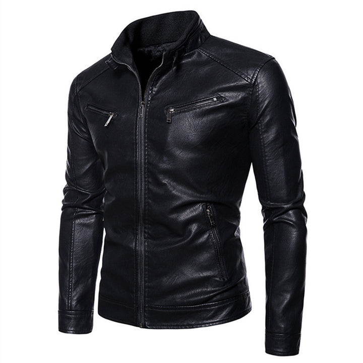 Herren modische Bikerjacke aus Kunstleder mit praktischen Reißverschlusstaschen Echo Archiv