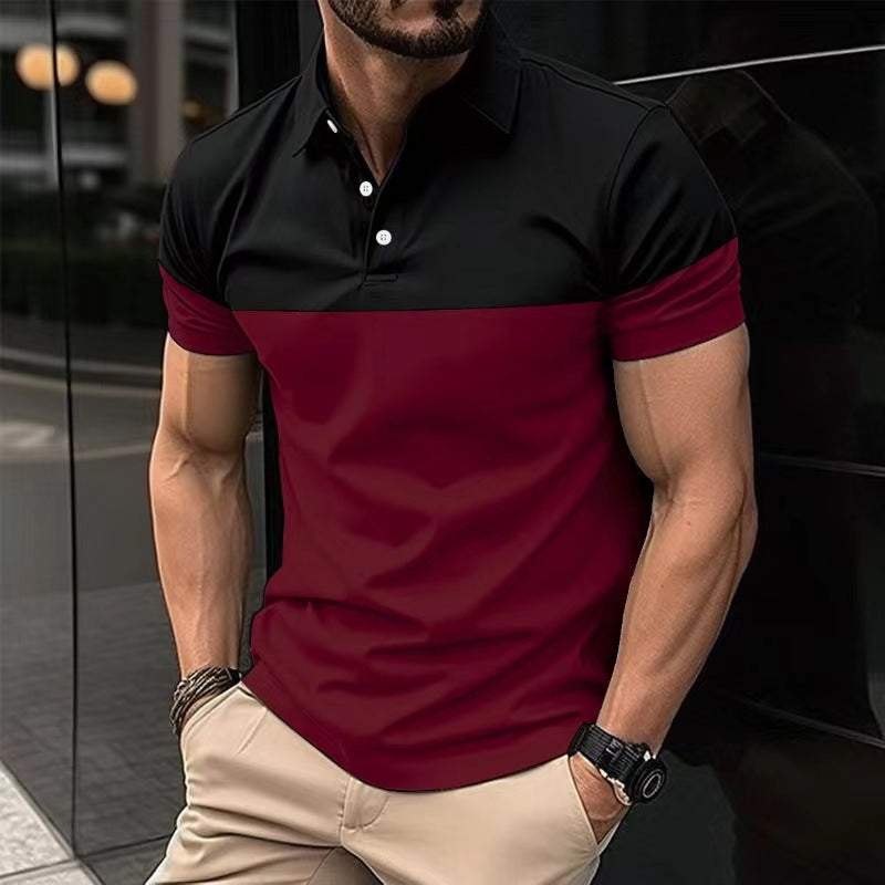 Herren Polo-Shirt mit moderner Farbblockgestaltung Echoarchiv
