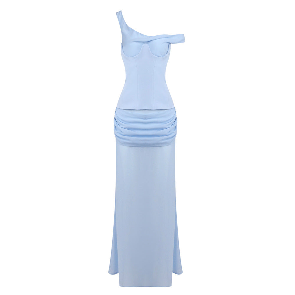 Damen Elegantes Maxikleid mit asymmetrischem Design und raffinierten Drapierungen Echo Archiv