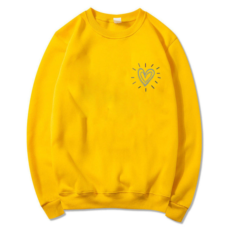 Damen Bequemer Sweatshirt mit Herzmotiv Echoarchiv