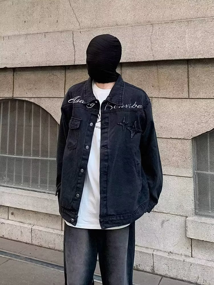 Herren lässige Denim-Überjacke mit kreativen Details Echoarchiv