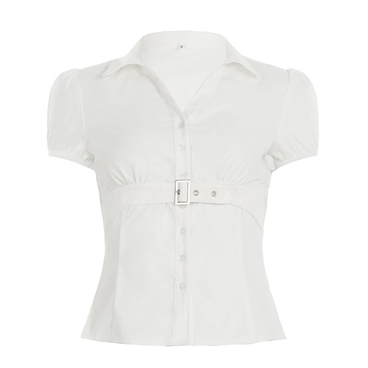 Damenbluse mit tailliertem Schnitt und eleganter Gürtelakzent Echo Archiv