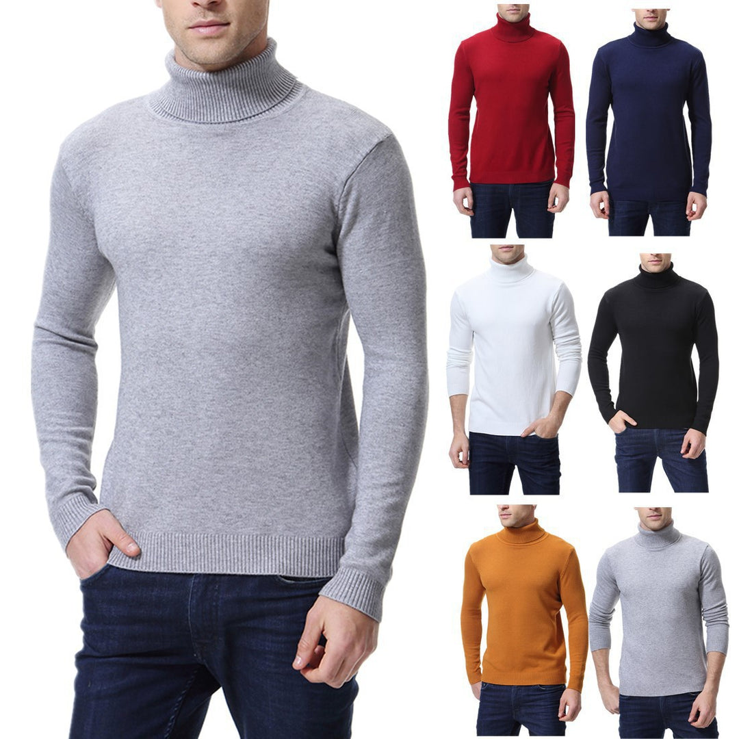 Herren nan schlanker Feinstrick-Rollkragenpullover aus Merino-Baumwollmix mit Rippenbündchen Echo Archiv