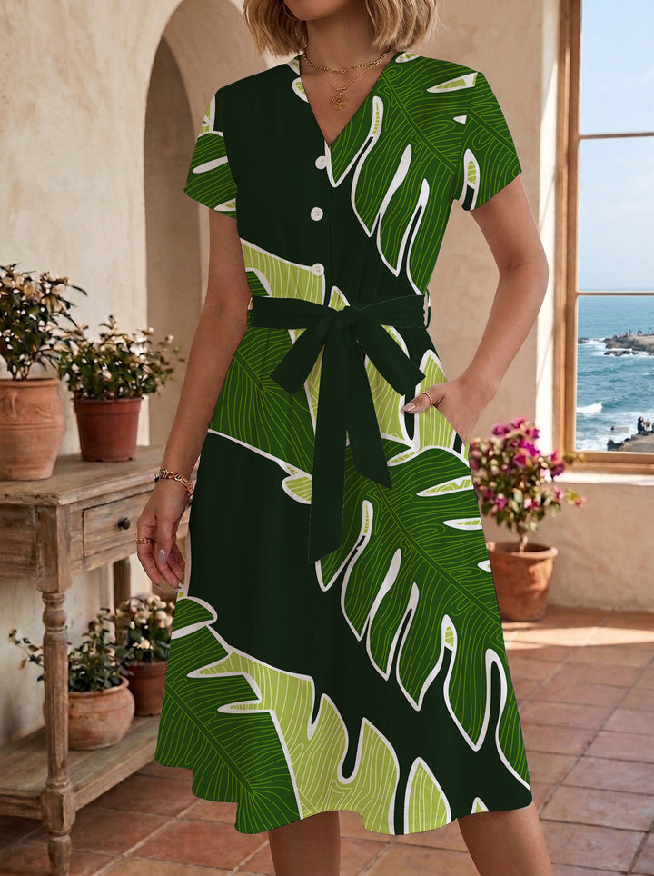 Damen Midi-Kleid mit floralem Design und bequemer Passform Echo Archiv