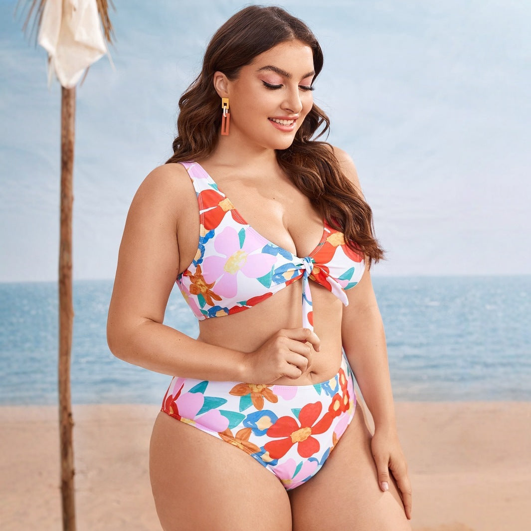 Damen Hochgeschnittenes Bikini-Set mit floralem Design Echo Archiv