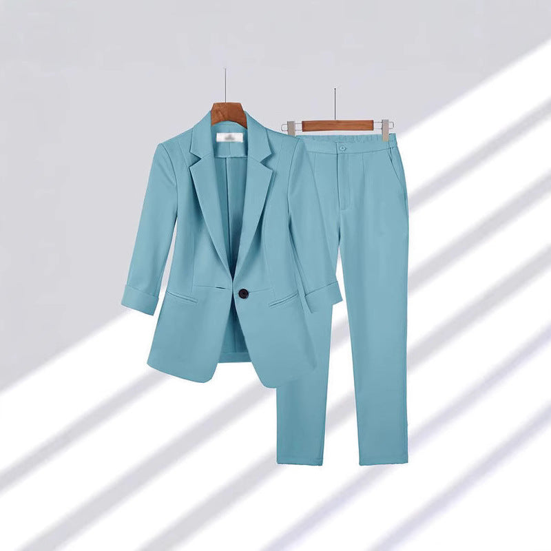 Damen Zweiteiliges Business-Anzug-Set mit tailliertem Blazer und schmaler Hose – Valéne