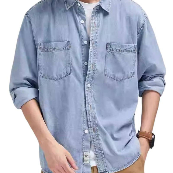 Herren Denim-Hemdjacke mit praktischen Brusttaschen Echoarchiv