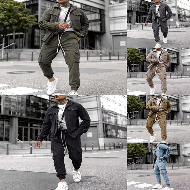 Herren modische Cargohose mit praktischem Schnitt und lässiger Jacke Echoarchiv