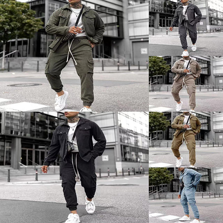 Herren modische Cargohose mit praktischem Schnitt und lässiger Jacke Echoarchiv