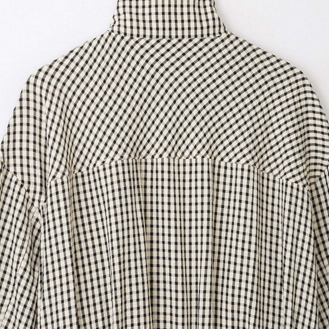 Damen Karo-Overshirt mit Stehkragen und kastiger Cropped-Silhouette Echoarchiv