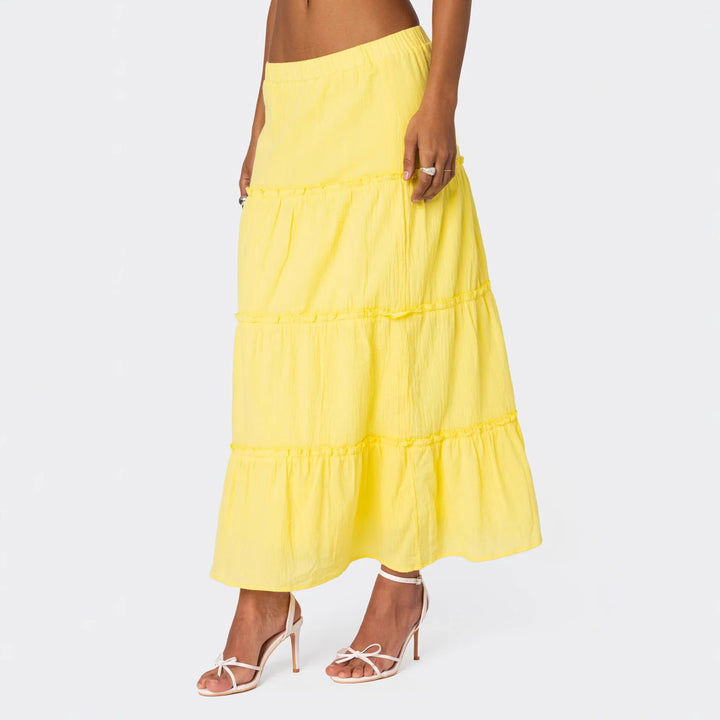 Damen luftiges Crop-Top mit bezauberndem Häkelmuster und schwingendem Saum Echo Archiv