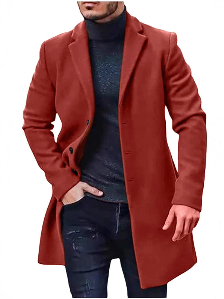 Herren eleganter Wollmantel mit schmalem Schnitt Echoarchiv