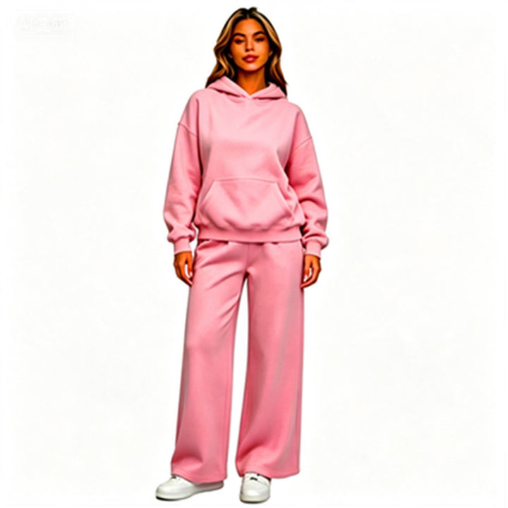 Damen Lässiger Kapuzenpullover mit weiten Hosen Echoarchiv