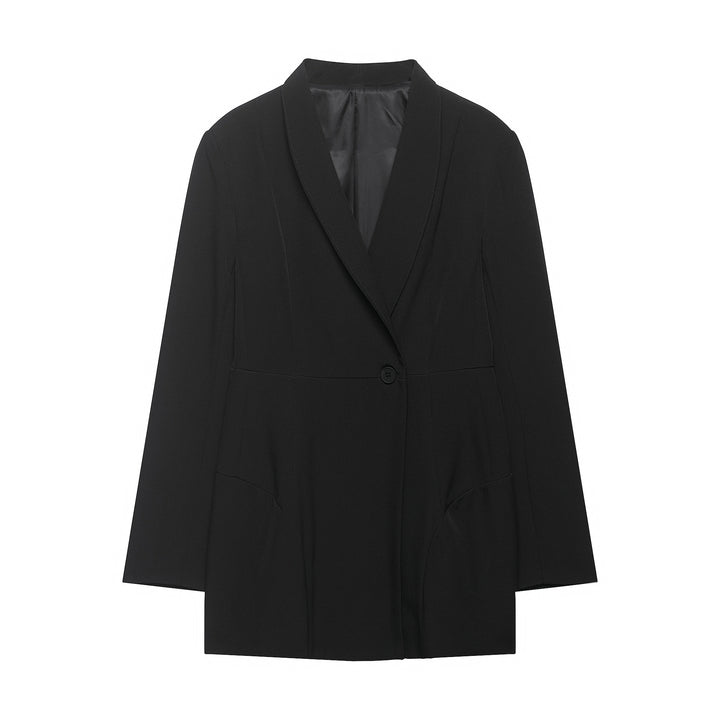 Damen Floraler Schalkragen-Blazer mit lockerem Schnitt und aufgesetzten Taschen Echo Archiv