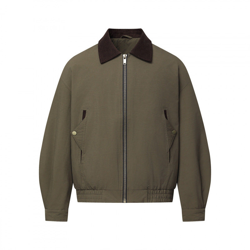 Herren Boxy-Field-Bomberjacke mit Cordkragen, Metallreißverschluss und elastischem Saum Echo Archiv