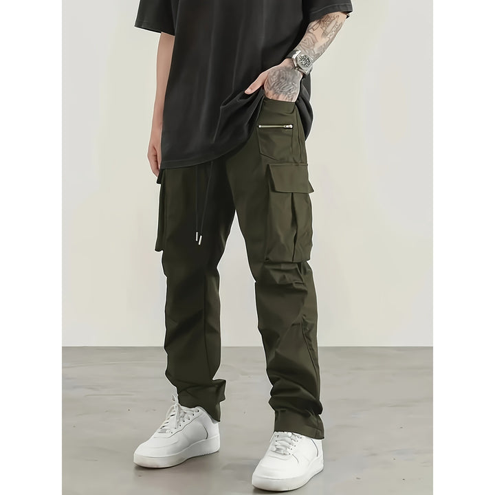 Herren moderne Cargo-Hose mit multifunktionalen Taschen und elastischem Bund Hedi-Mode