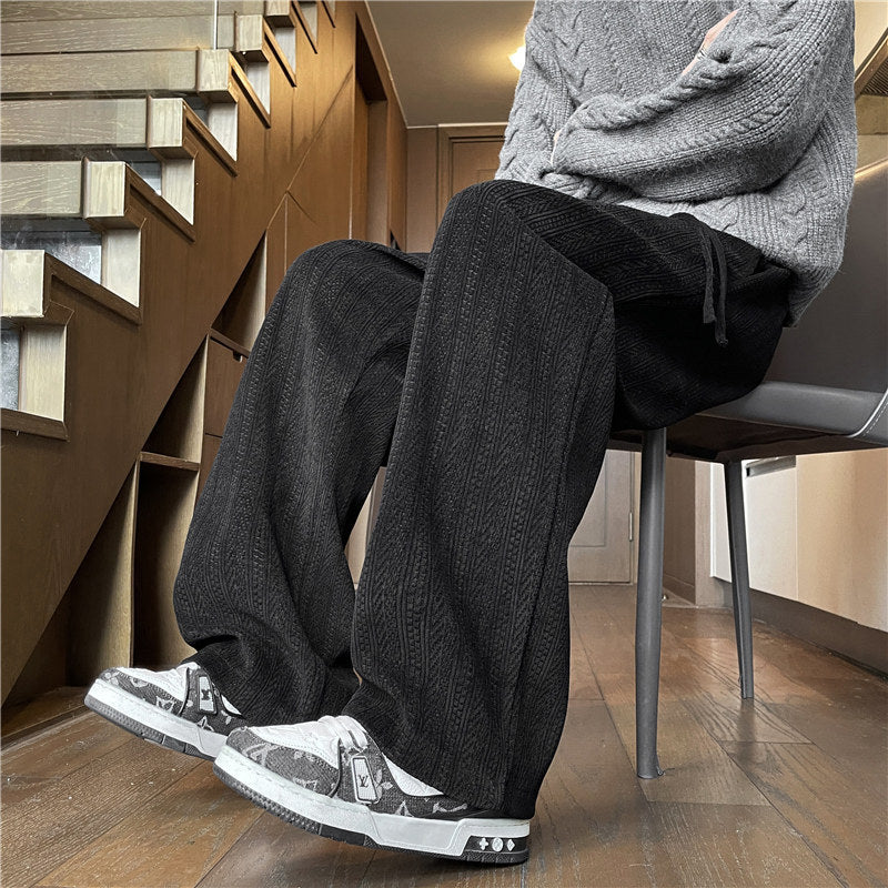 Herren Weit geschnittene Strickhose im Zopfstrick-Lounge-Style Echo Archiv