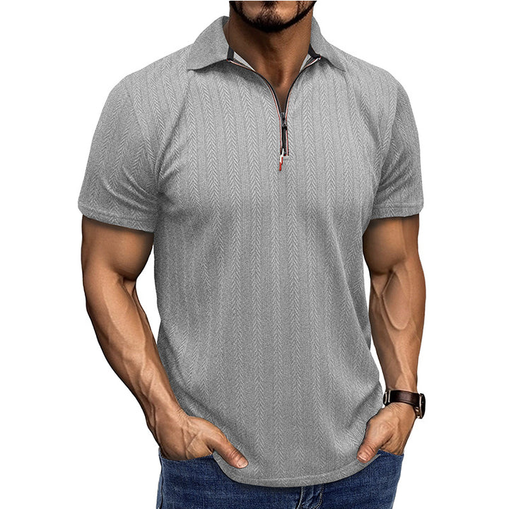 Herren Poloshirt mit modischem Zippverschluss Echoarchiv