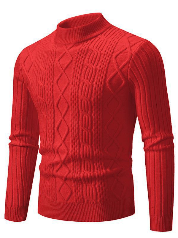 Herren Rollkragenpullover mit strukturiertem Rippdesign Echoarchiv