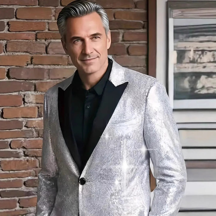 Herren Funkelnder Paillettenblazer mit elegantem Schnitt Echoarchiv