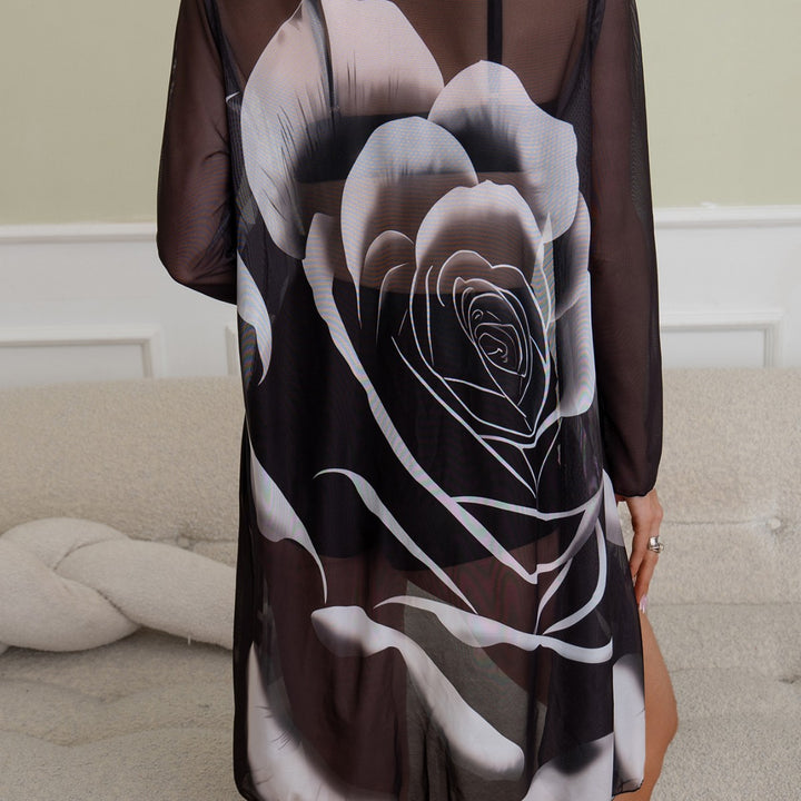 Damen Transparenter Strandkimono Echo Archiv