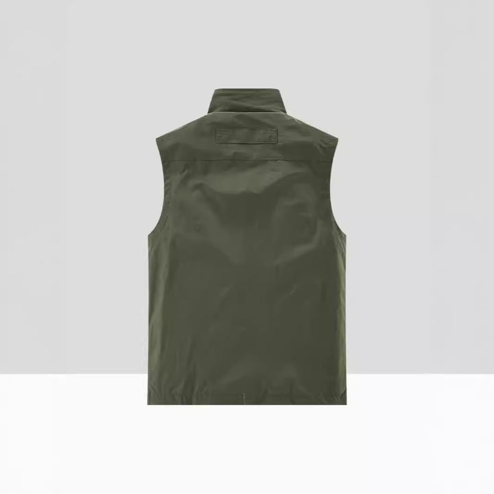 Herren Leichte multifunktionale Outdoor-Utility‑Weste mit Mesh‑Futter und mehreren Reißverschlusstaschen Echoarchiv