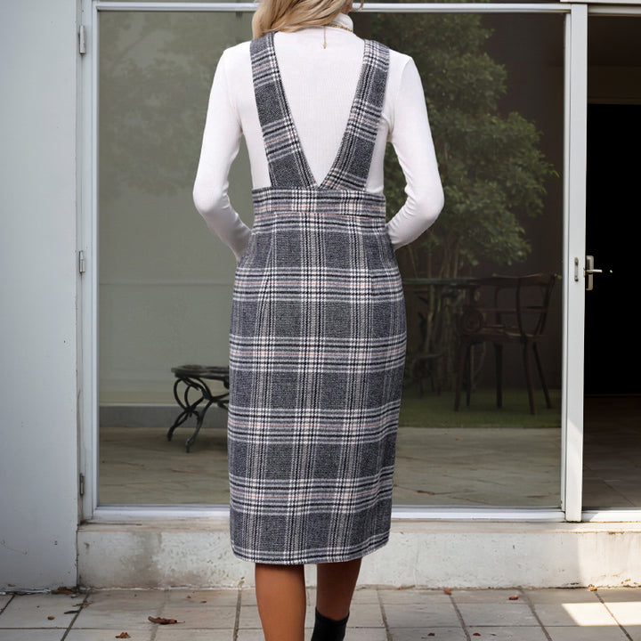 Damen Elegantes Karo Wickelkleid Echo Archiv